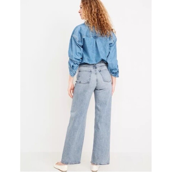 Old Navy Ultra High Rise Sky Hi Wide Leg Jeans Lois Women’s 14 - Picture 8 of 15